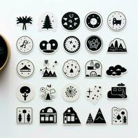 Minimalistic and elegant black and white stickers photo