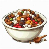 Mixing Bowl 2d cartoon illustraton on white background hig photo