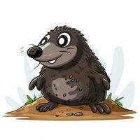 Mole 2d cartoon vector illustration on white background hi photo