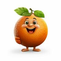 Monk fruit 2d cartoon illustraton on white background high photo