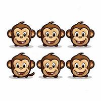 mono caras emojis 2d dibujos animados vector ilustración en pizca foto