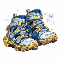 Moon shoes 2d cartoon illustraton on white background high photo