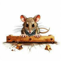 Mouse Trap 2d cartoon illustraton on white background high photo