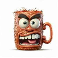 Mug 2d cartoon illustraton on white background high qualit photo