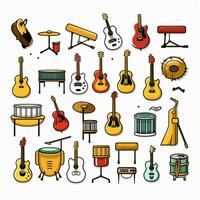 musical instrumento emojis 2d dibujos animados vector ilustración o foto