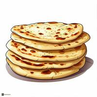 Naan 2d vector illustration cartoon in white background hi photo