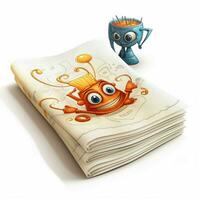 Napkin 2d cartoon illustraton on white background high qua photo