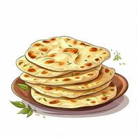 Naan 2d vector illustration cartoon in white background hi photo