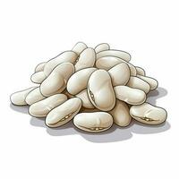 Navy Beans 2d vector illustration cartoon in white backgro photo