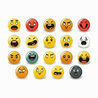 Negative Faces Emojis 2d cartoon vector illustration on wh photo