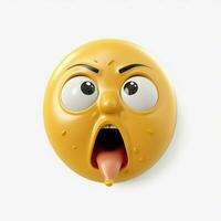 Nauseated Face emoji on white background high quality 4k h photo