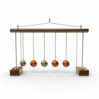 Newtons cradle 2d cartoon illustraton on white background photo