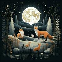 Nocturnal animals exploring the world under the moonlight photo