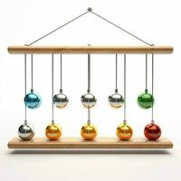 Newtons cradle 2d cartoon illustraton on white background photo