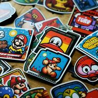 Nostalgic and retro-inspired video game stickers photo