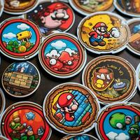 Nostalgic and retro-inspired video game stickers photo