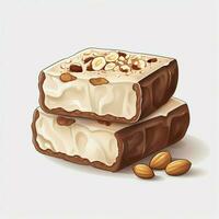 Nougat 2d vector illustration cartoon in white background photo