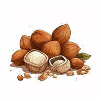 Nuts 2d vector illustration cartoon in white background hi photo