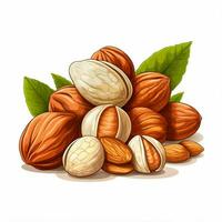 Nuts 2d vector illustration cartoon in white background hi photo