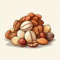 Nuts 2d vector illustration cartoon in white background hi photo