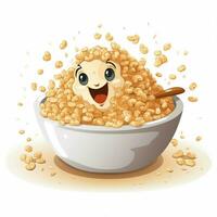 Oatmeal 2d vector illustration cartoon in white background photo