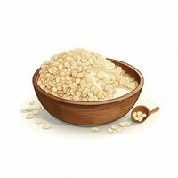 Oatmeal 2d vector illustration cartoon in white background photo