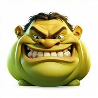 Ogre emoji on white background high quality 4k hdr photo