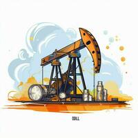 Oil 2d vector illustration cartoon in white background hig photo