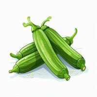 Okra 2d vector illustration cartoon in white background hi photo