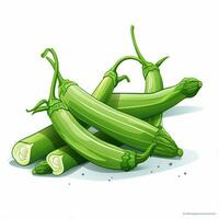 okra 2d vector ilustración dibujos animados en blanco antecedentes Hola foto