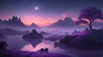 wallpaper that showcases a mystical and serene fantasy landscape photo