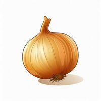 Onion 2d vector illustration cartoon in white background h photo