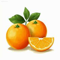 Oranges 2d vector illustration cartoon in white background photo