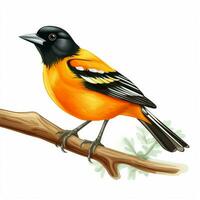 Oriole 2d cartoon vector illustration on white background photo