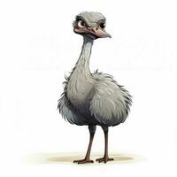 Ostrich 2d cartoon vector illustration on white background photo