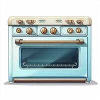 Oven 2d cartoon illustraton on white background high quali photo