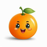 Orange 2d cartoon illustraton on white background high qua photo