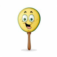 Paddle ball 2d cartoon illustraton on white background hig photo