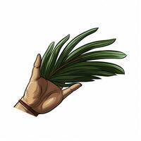 Palm Down Hand 2d cartoon illustraton on white background photo