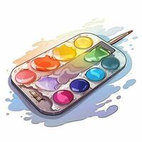 Palette 2d cartoon vector illustration on white background photo