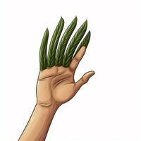 Palm Down Hand 2d cartoon illustraton on white background photo