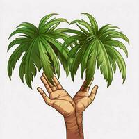 Palms Up Together 2d cartoon illustraton on white backgrou photo