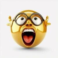 Partying Face emoji on white background high quality 4k hd photo