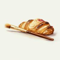 Pastry brush 2d cartoon illustraton on white background hi photo