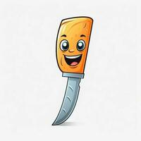 mondadura cuchillo 2d dibujos animados ilustracion en blanco antecedentes Hola foto