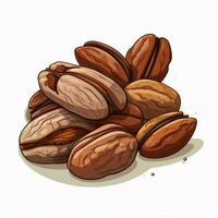 Pecans 2d vector illustration cartoon in white background photo