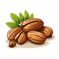 Pecans 2d vector illustration cartoon in white background photo