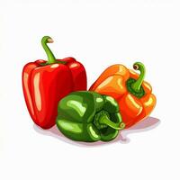 Peppers 2d vector illustration cartoon in white background photo