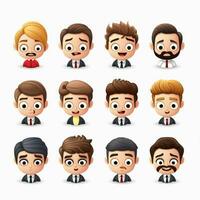 Person Emojis 2d cartoon vector illustration on white back photo