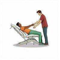 Person Getting Massage 2d cartoon illustraton on white bac photo